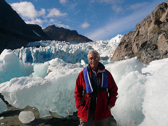 Bill Fitzhugh with Glacier in Greenland