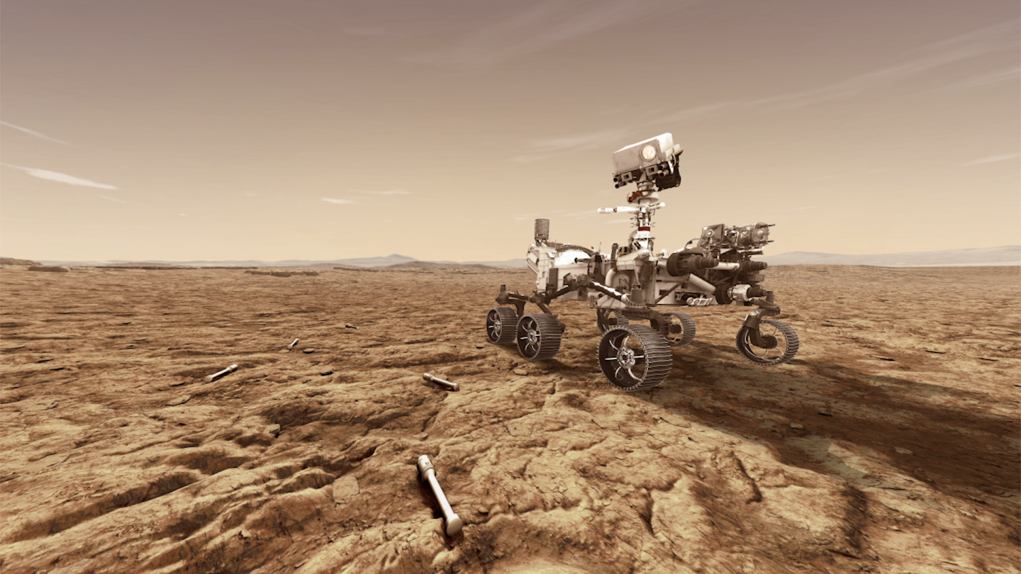 Rover rendering on Mars