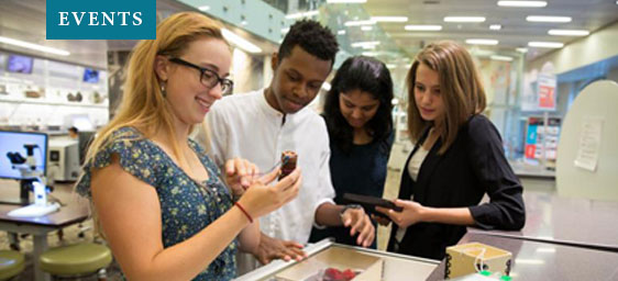 Events - Group of 4 teens view collection items